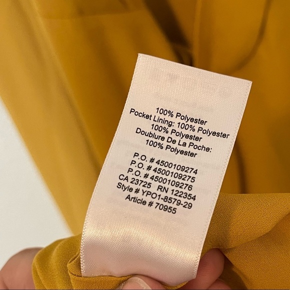 BABATON Aritzia Mustard Yellow Short Sleeve Maxi Wrap Dress Size XXS - Picture 9 of 11